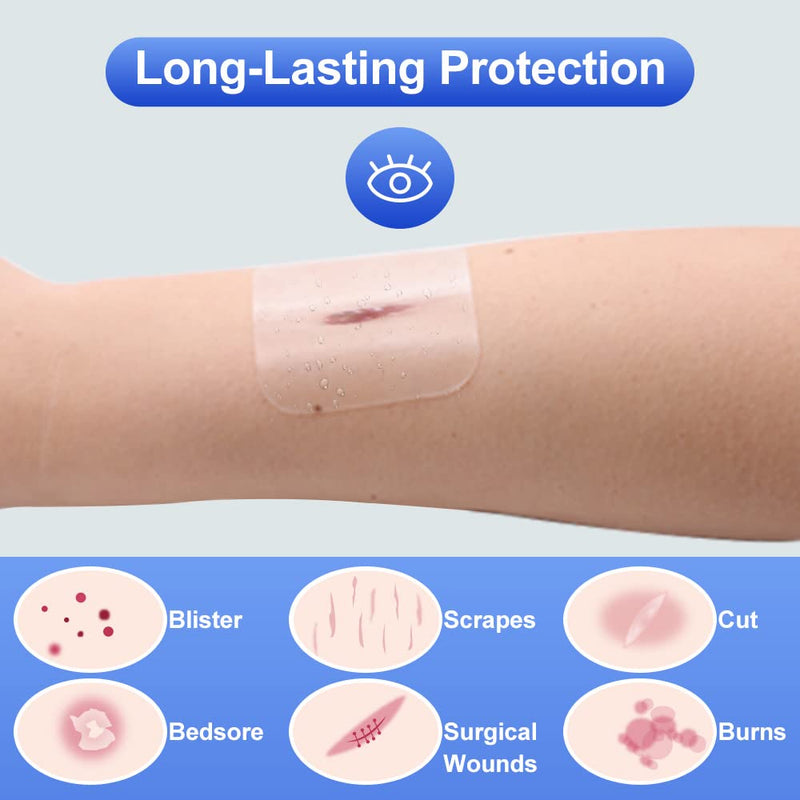Niceful 15 Count Hydrocolloid Bandages 4x4 in, Hydrocolloid Wound Dressing Healing Bandages for Wounds, Waterproof Wound Dressing Large 4" x 4" (15 Dressings)