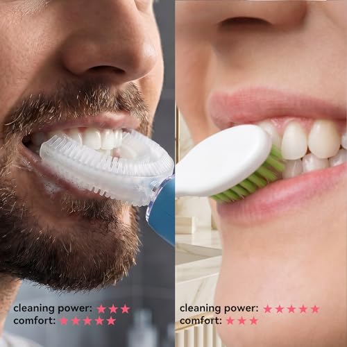 Adult Ultrasonic Electric Toothbrush, u Shaped autobrush Toothbrush Pink