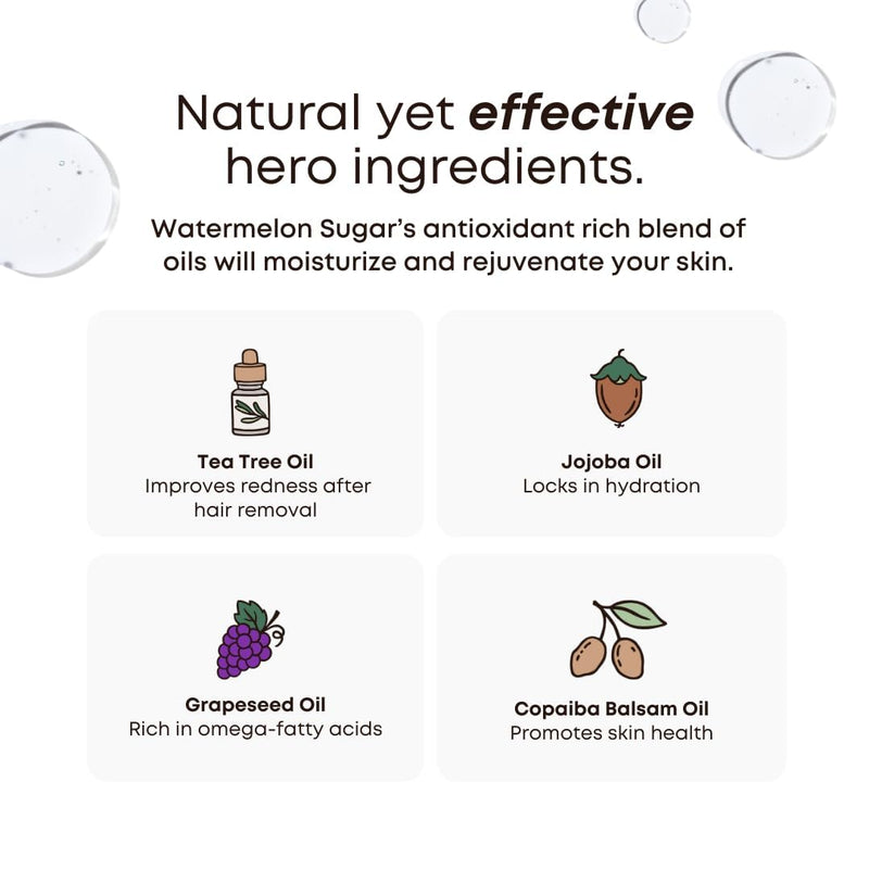 Bushbalm Ingrown Hair Oil - Helps Prevent and Repair Skin from Ingrown Hairs, Razor Burn & Underarm Bumps - Soothe Skin from Post Shave Itchiness, Irritation and Redness, 30 ml - Watermelon Sugar Oil - BeesActive Australia