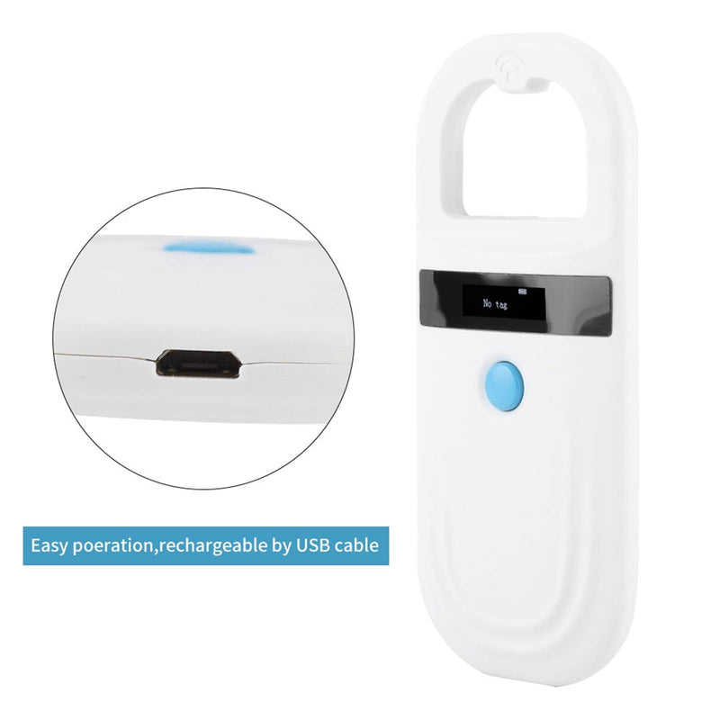 HERCHR Pet ID reader, pet ID pet scanner for animal tracking with OLED display, rechargeable chip reader pet chip from FDX-B (ISO11784/11785) and EMID microchips - BeesActive Australia