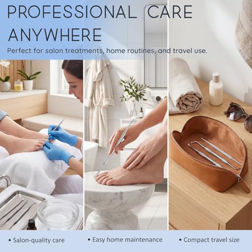 3 Pack Ingrown Toenail File & Lifter, Stainless Steel Pedicure Tool Set