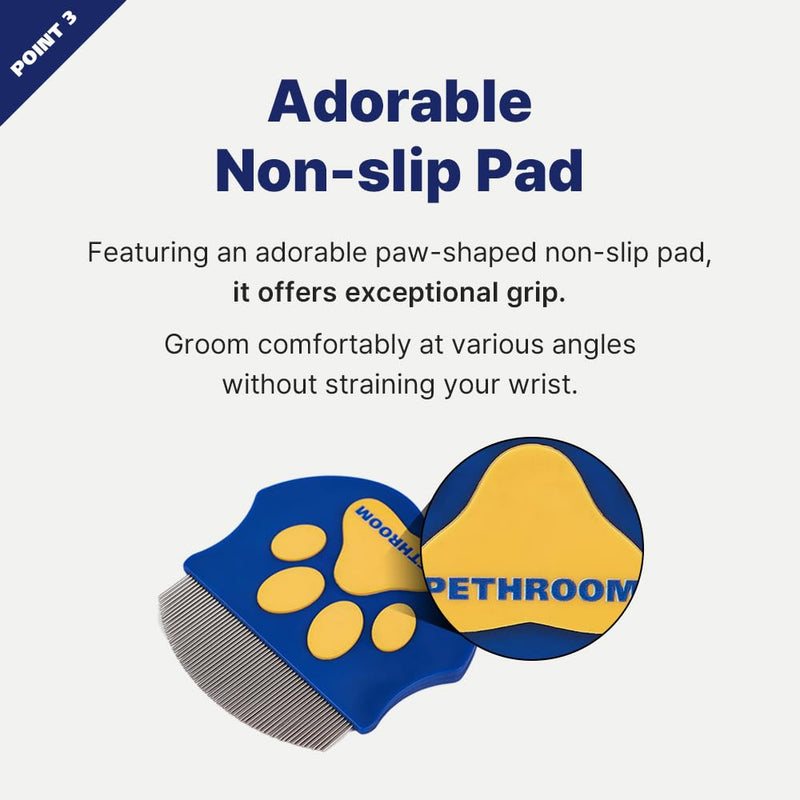 [PETHROOM] Easy Facial Comb | Pet Eye Booger Remover Comb for Cats and Dogs | Round Head Fine-Tooth Metal Comb for Tear Stains | Stainless Steel Cleaner and Grooming Tool | Dog eye comb - BeesActive Australia