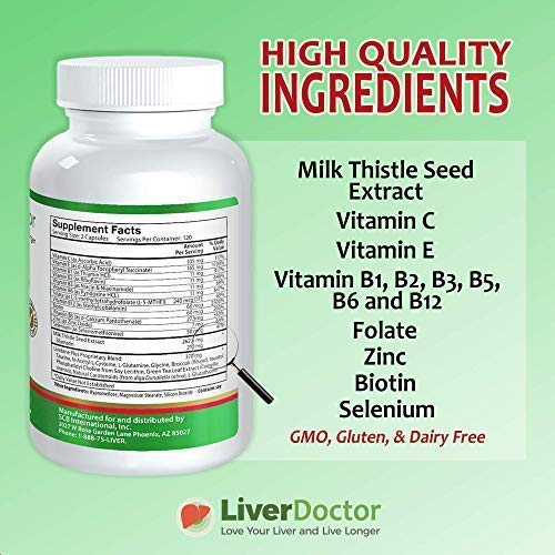 Plus Liver Detox Capsules Liver Cleanse and Detox Pills with Milk Thistle and Antioxidants (240 Count) 240 Count (Pack of 1)