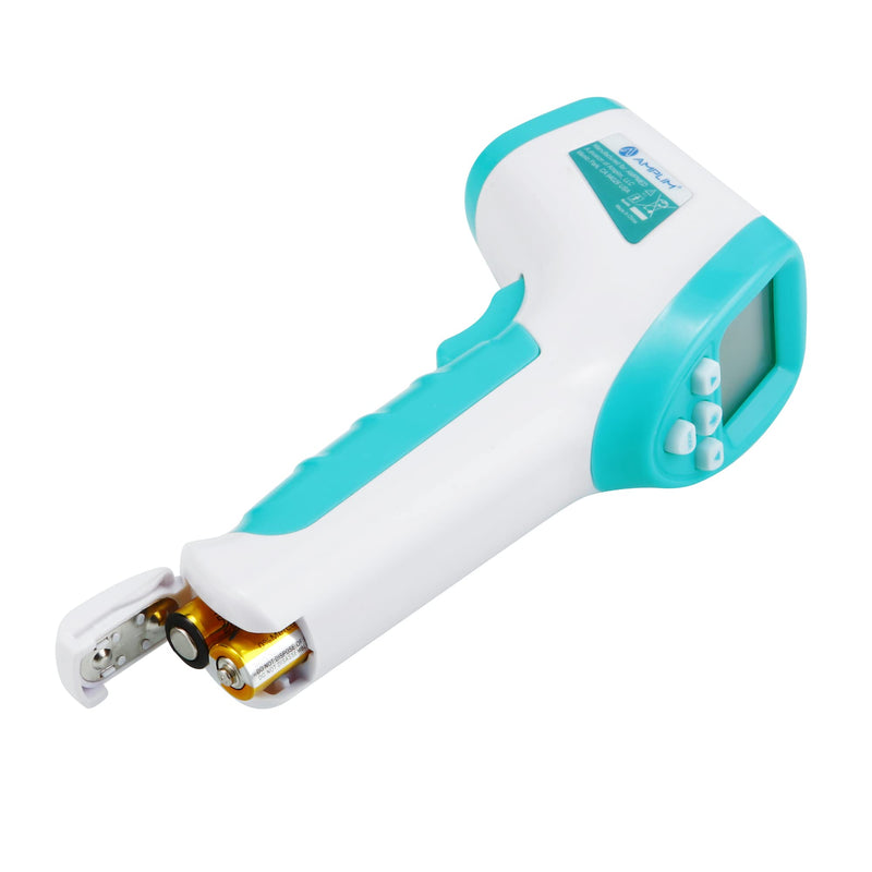 Amplim No-Touch Forehead Thermometer for Adults, Kids, and Infants: Digital Temporal Touchless Medical Grade Thermometer with LCD Display, Registry Must Have for Body Fever Temperatures, Blue Green White