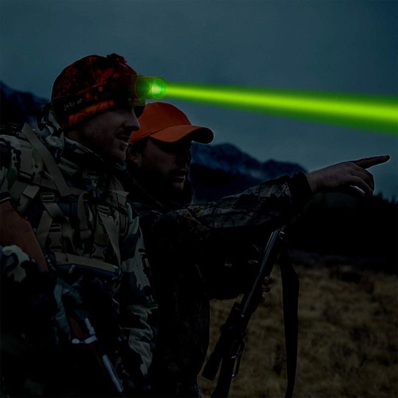 Headlamp Green Light for Hunting Coon Coyotes Hog Predator, PROFORUS 1000 Lumens XML-T6 Headlamp Green LED Rechargeable & Zoomable Green Head Light Waterproof 3 Modes for Night Vision and Hunting