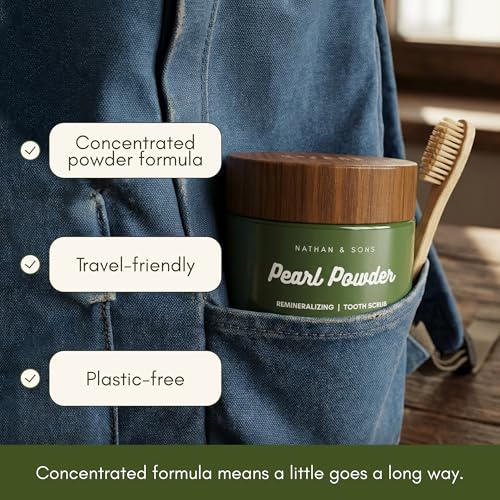 Nathan & Sons Pearl Remineralizing Tooth Powder, Hydroxyapatite, 1.1 oz
