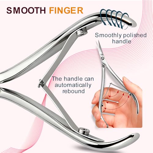 Cuticle Nipper Plier, Ultra Sharp Stainless Steel Cuticle Trimmer, Professional Manicure Pedicure Nail Tool, Precision Dead Skin Remover Hangnail Cutter Clipper for Fingernails & Toenails