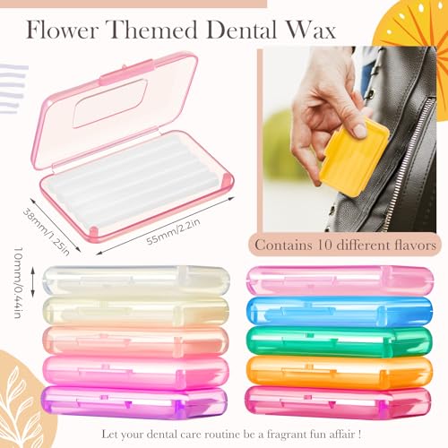 Tondiamo 40 Pack Orthodontic Wax for Braces, Dental Wax, Floral, Fruity