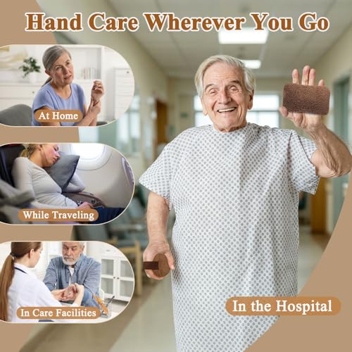 Hand Finger Contracture Cushion, Palm Protector Grips for Stroke Recovery, Hand Grab Pads Finger Anti-Contracture with Elastic Band, Hands Splint Protectors, Hands Grip Strengthener (1 Pair)