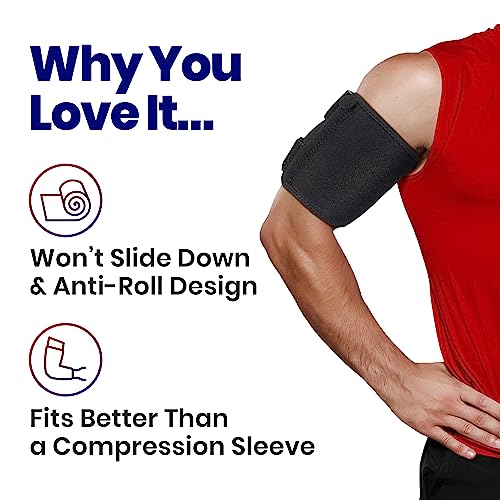 ARMSTRONG AMERICA Elbow Splint Tendonitis Elbow Brace (Fits Most) + Bicep Tendonitis Brace Compression Sleeve (Small) Bundle