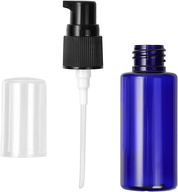 Natural Cosmetics Laboratory PET Bottle Pump, Cobalt Blue, Blue, 1.7 fl oz (50 ml) - BeesActive Australia