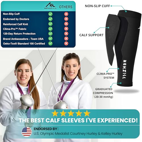 NEWZILL Compression Calf Sleeves (20-30mmHg) for Men & Women Perfect Option to Compression Socks for Running Travel Nursing S/M (see Size Chart) [3-pairs] Black/White/Gray