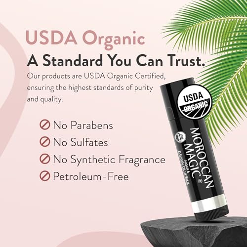 Moroccan Magic Organic Lip Balm Variety Moisturizing & Hydrating 3 Pack 3 Piece Variety Pack