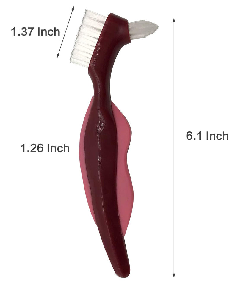Premium Hard Denture Brush Toothbrush, cleaning brush, Multi-Layered Bristles & Portable Denture Double Sided Brush, Denture Care(Pack of 2) - BeesActive Australia
