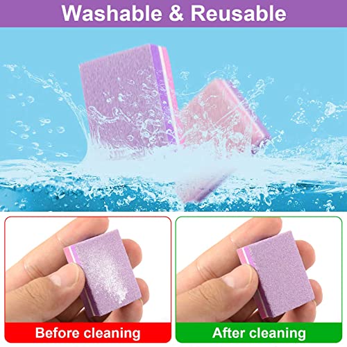 CGBE Nail Buffer (50 Pack), Buffer Block Nail File 100/180 Grit, Mini Nail Buffers Block Sponge Double Sided Nail File for Acrylic Nails Manicure Tools (Pink-Purple) Pink-purple
