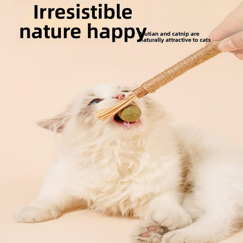 Vintage & Haven 3 Pcs Natural Silvervine Sticks Cat Toys, Catmint Silvervine Blend Sticks, Kittens Chew Toys for Teeth Cleaning, Matatabi Dental Care Cat Treat, Consumable Kitty Lick Toys (3 Pcs)