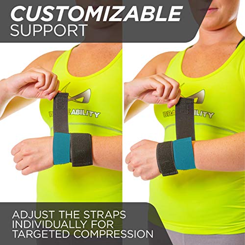 BraceAbility Cheer Wrist Brace | Gymnastics, Cheerleading & Tumbling Support Guard Wrap for Girl & Boy Gymnasts or Cheerleaders (One Size Fits Most) 1 Count (Pack of 1)