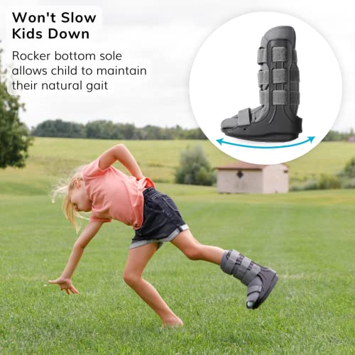 BraceAbility Pediatric Walking Boot - Children's Medical Walker Orthopedic CAM Support Shoe for Youth Ankle Break Injury, Kid's Stress Metatarsal Bone Fracture, Broken Foot or Toe Recovery Cast (M) Medium (Little Kid 4.5–7)