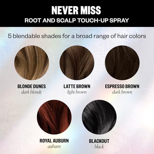 IGK NEVER MISS Root & Scalp Touch-Up Spray – Light Brown | Temporary Gray Root Concealer for Thinning Hair | Waterproof, Sweat-Resistant, No Flaking | With Biotin, Rosemary & Squalane | 2oz