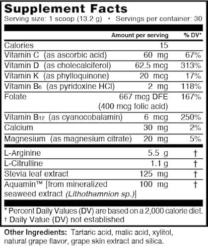 Supplement Powder | 30 Packets Single Serve Travel Size | 5,500mg of L-arginine Plus 1,100mg L-Citrulline, Orange