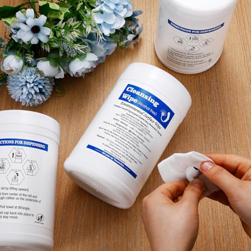 Threlaco 4 Pack Hearing Aid Wipes 640 Counts Large Canister Cleaning Towelettes 160 Per Canister for Hearing Aids Cleaner Wipes for Earwax Earbuds Sweat Earplugs Amplifier Removal
