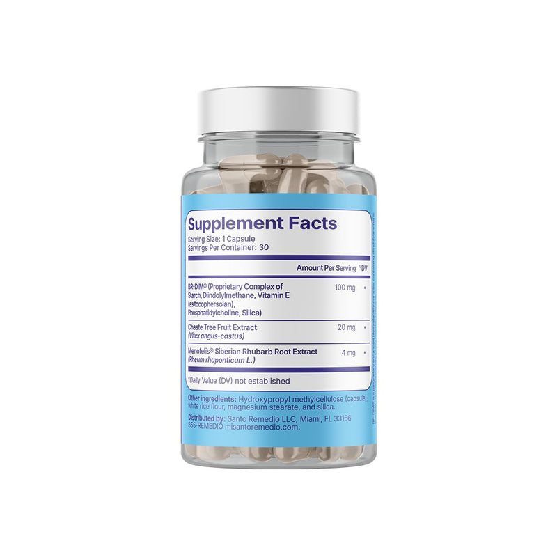 Santo Remedio Hormonal Balance, Dietary Supplement, Relief for Menopause Symptoms, Helps Reduce Hot Flashes, Night Sweats, and Mood Swings, Clinically Proven Ingredients, Hormone-Free, 30 Servings
