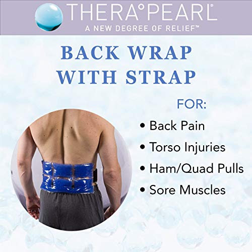 TheraPearl Reusable Hot Cold Pack for Back, Reusable Back Wrap with Strap & Gel Beads, Best Ice Bag for Lower Back Pain Relief, Non Toxic Flexible Hot & Cold Compress for Swelling, Sports Injuries