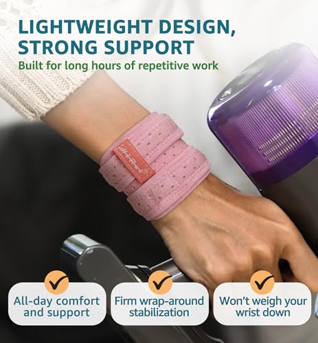 HiRui Wrist Brace for TFCC Tears, Adjustable Wristband Wrist Wraps Support for Fitness Weightlifting Tennis Tendonitis Carpal Tunnel Arthritis Pain Relief, One Size Adjustable (Pink, 2 Pack) Pink, 2 Pack