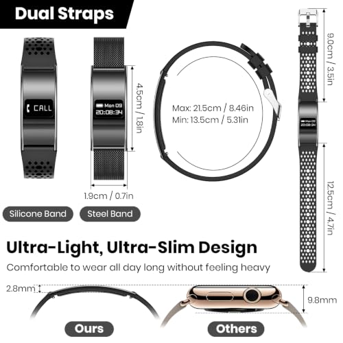 Fitness Tracker Smart Watch,Activity Tracker for Workout Running, Black