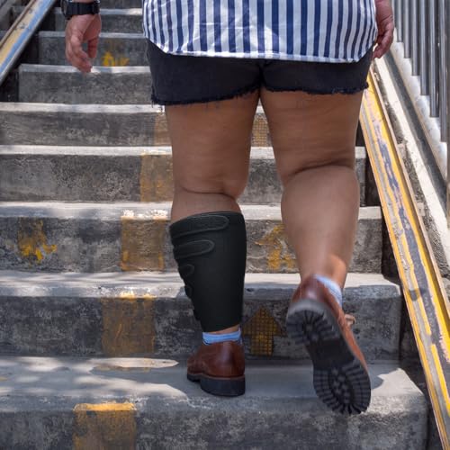 Hoolerry 2 Pcs Lymphedema Compression Wraps Calf 2XL Black