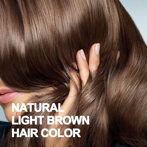 Natural Light Brown Hair Dye Shampoo 3 in 1, Hair Color Dye for Men & Women