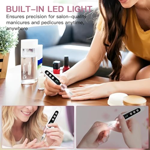 Electric Nail File Set, 9 in 1 Professional Manicure and Pedicure Kit, Cordless Nail Drill for Feet, LCD Display 10 Speeds Electric Nail Drill Machine, Hand Foot Care Tool 1 Pack