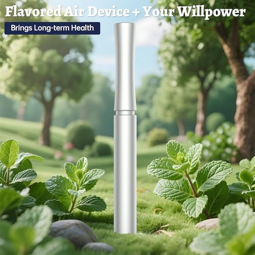 Quit Smoking Inhaler for Habit Support | Natural Plant Aroma Device | 16 Replaceable Refills-White White