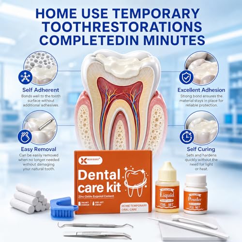 Zinc Oxide Eugenol Cement Dental Care Kit, Instant Tooth Repair Kit, Home Oral Temporary Dental Tooth Fillings, Self-Curing, Strong Bond Dental Cement Kit