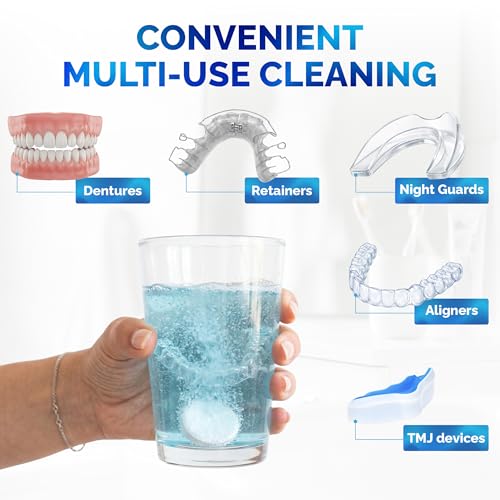 120 units Retainer Cleaner and Denture Cleaning Tablets - Mouthguard cleaner and Denture cleaner tablets Remove Plaque, Odors and Stains from Aligners, Night guard and Removable Dental Appliances 120 Count (Pack of 1)