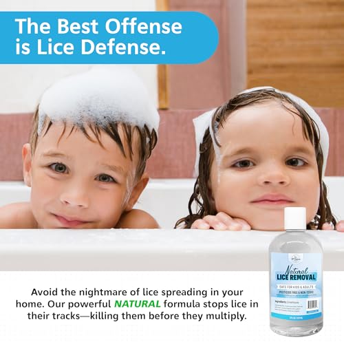Safe Natural Lice Treatment for Kids & Adults | Gentle, Non-Irritating Lice Shampoo That Kills Eggs and Lice on All Hair Types | Dimethicone Safely Suffocates | 32oz Treats 3-5 People