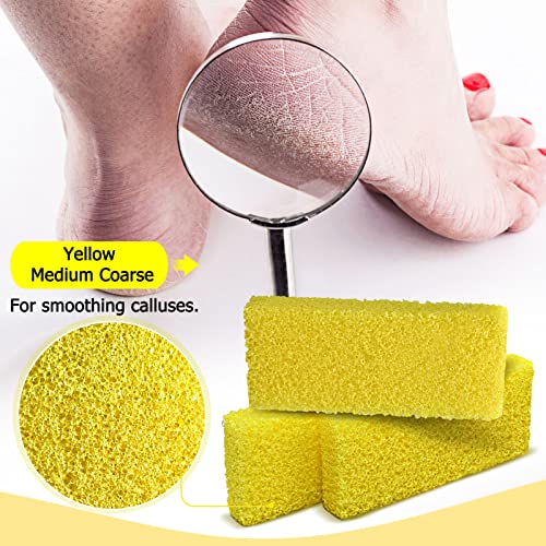 Disposable Foot Scrubber Sponge Pads Pedicure Pumice Stone for Feet Callus Remover Medium Coarse Yellow 40Pcs Yellow Medium Coarse