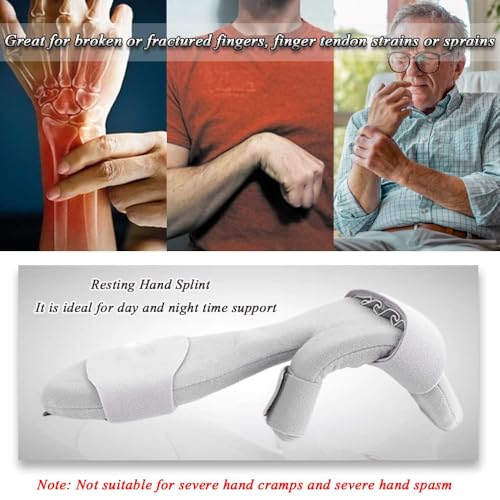 MESINURS Resting Hand Splint with Finger Separator for Arthritis, Tendonitis, Carpal Tunnel Pain - Hand Correction Rehabilitation Device (Right) Right