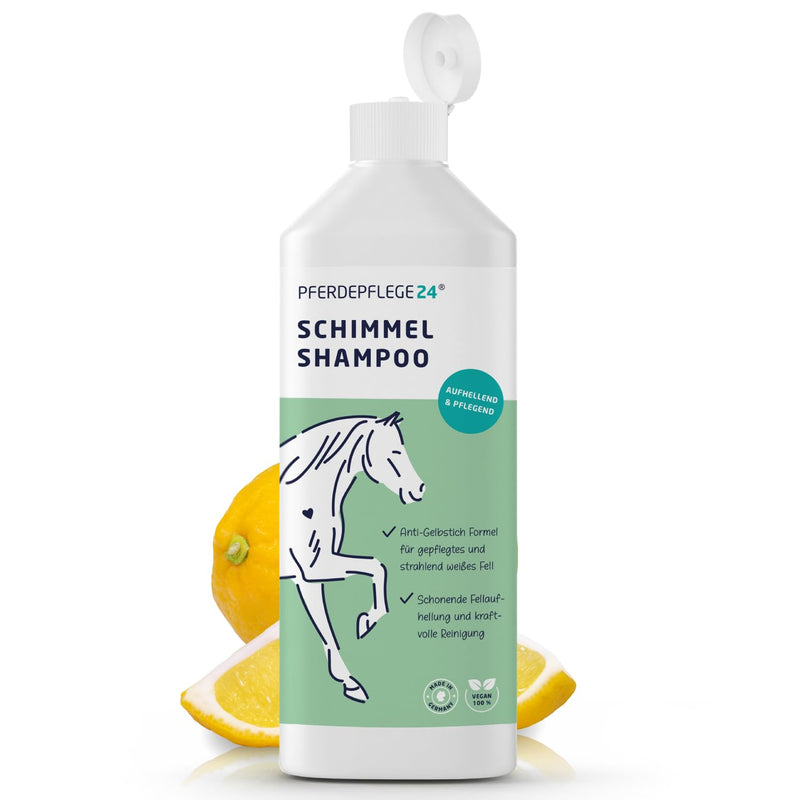 Pferdepflege24 mold shampoo horses 500ml - gentle cleaning that makes discoloration disappear - anti-yellowing horse shampoo for gentle fur whitening, intensive cleaning and care - BeesActive Australia