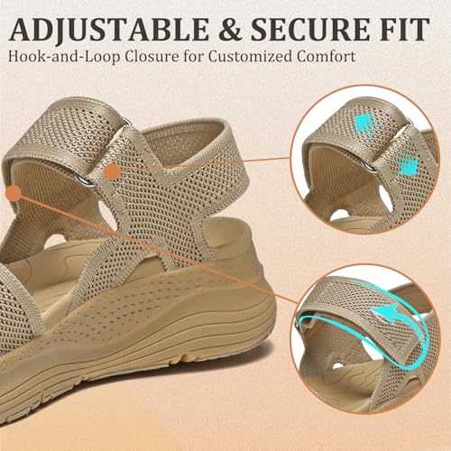 Bravover Womens Orthopedic Walking Sandals with Arch Support 9 Brown