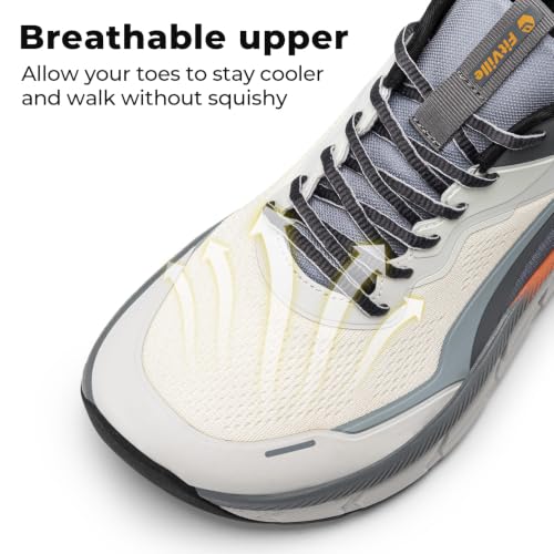 FitVille Extra Wide Shoes for Men Running Walking Comfortable Wide Toe Box Shoes for Men Lightweight Sneakers Non Slip Cushioned 9 X-Wide Gradient Grey