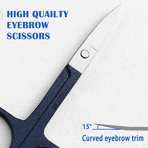 Manicure Set Pedicure Kit Nail Clippers Set Fingernails & Toenails Vibrissac Scissor Best Care Grooming Tools for Man & Women Gift with Case (Mazarine_7in1) Mazarine_7in1