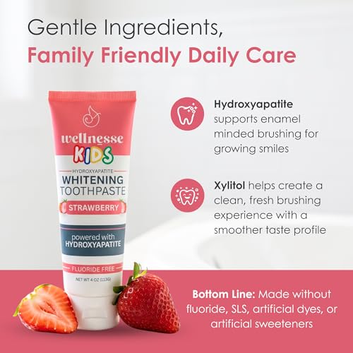 Hydroxyapatite Toothpaste, Whitening, Fluoride Free, Strawberry 4 Oz 3-Pack 4 Ounce (Pack of 3)