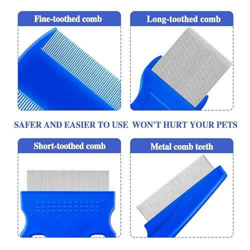 12 Pcs Flea Lice Comb & Tick Removal Tool,for Dogs, Cats