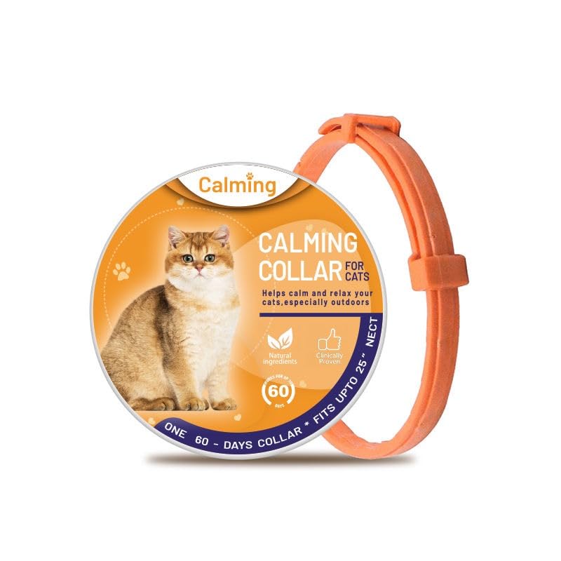 ELVIAN Calming Collar for Cats – Long-Lasting (60 Days) Pheromone Collar, Stress & Anxiety Relief for Indoor/Outdoor Cats, Helps with Loud Noises, Travel, Vet Visits & Behavioral Issues