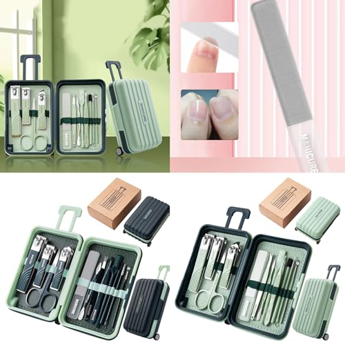 12 IN 1 Professional Stainless Steel Travel Grooming Manicure & Pedicure Set Care Tools A