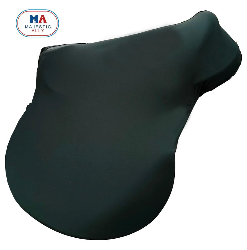 Majestic Ally English Saddle Cover with Adjustable Handle, 4-Way Stretch Spandex/Elastane Fabric, Multiple Colors (Hunter Green) Hunter Green - BeesActive Australia