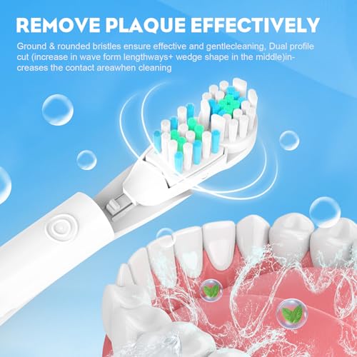 20Pcs Spinbrush Oral Toothbrush Replacements Heads Dual Cross Action Clean Attachments Sensitive Brush Refill Rotating Sets 3D White Fit for Oral B 4732 3733 4734 20 Pcs White