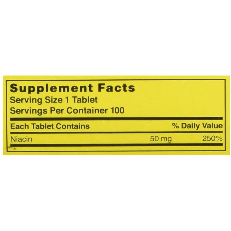 Nature's Blend Niacin 50 Milligram 100 Tabs 100 Count (Pack of 1)