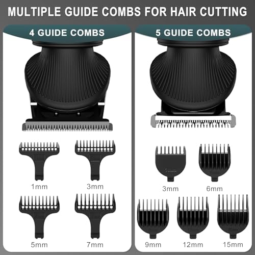 Scttomon Beard Trimmer for Men Professional Mens Beard Grooming Kit T-Blade Trimmer Electric Shaver Razor Nose Body Trimmer Hair Cutting Kit Cordless 7 in 1 Black